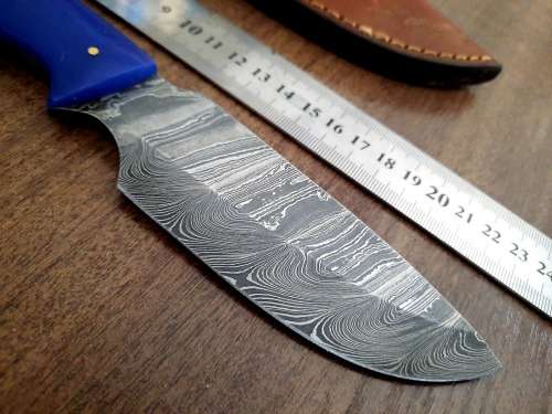 Handmade Damascus steel HUNTING Knife with Epoxy Resin handle scales, Perfect Gift for him.