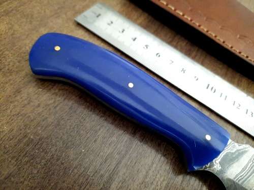 Handmade Damascus steel HUNTING Knife with Epoxy Resin handle scales, Perfect Gift for him.