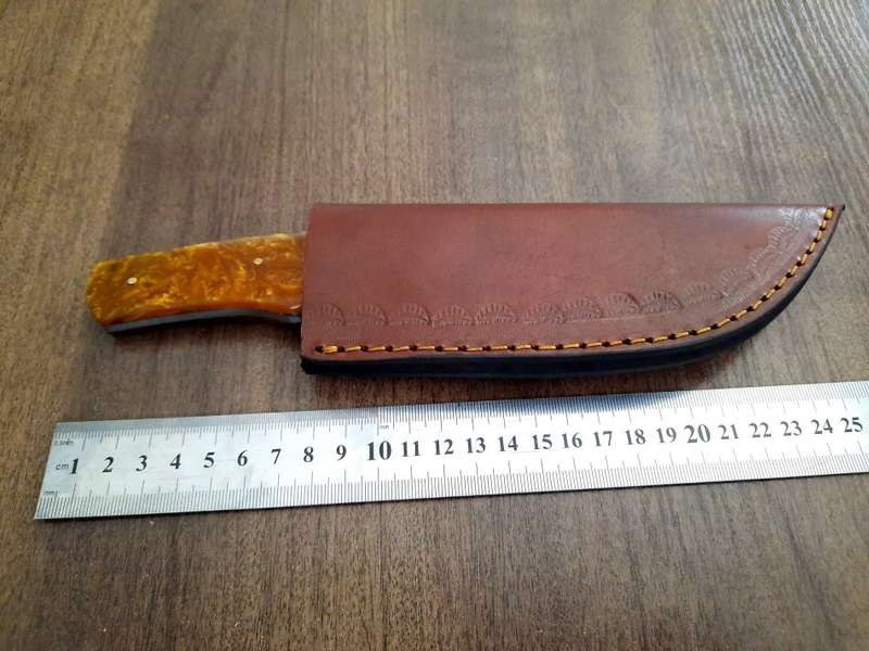 Handmade Damascus steel HUNTING Knife with Epoxy Resin handle scales, Perfect Gift for him.