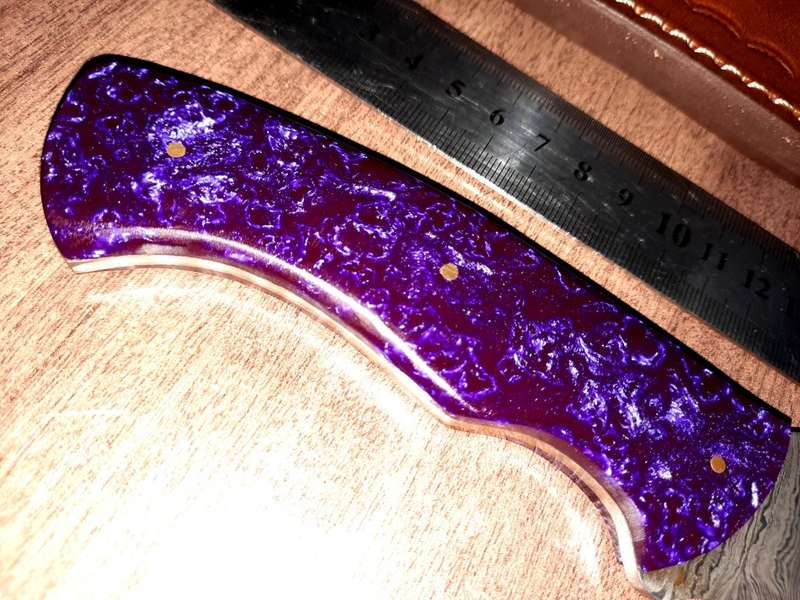 Handmade Damascus steel HUNTING Knife with Epoxy Resin handle scales, Perfect Gift for him.