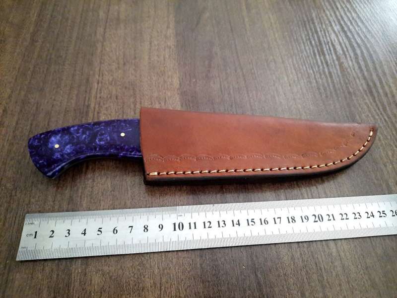 Handmade Damascus steel HUNTING Knife with Epoxy Resin handle scales, Perfect Gift for him.
