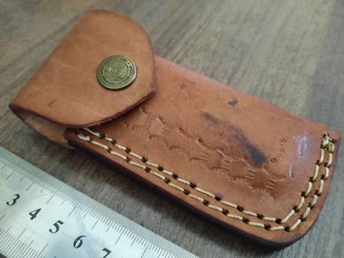 Handmade Damascus steel folding knife w Wooden Handle Scales. New stock !!