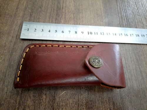Handmade Damascus steel folding knife w Wooden Handle Scales. New stock !!