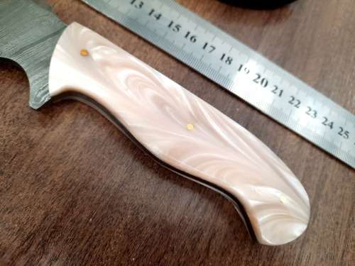 Handmade Damascus steel HUNTING Knife with Epoxy Resin handle scales, NEW STOCK !