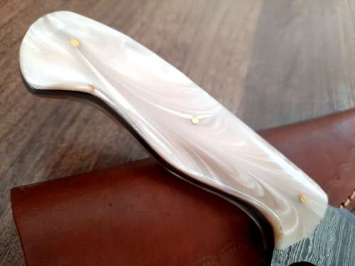 Handmade Damascus steel HUNTING Knife with Epoxy Resin handle scales, NEW STOCK !