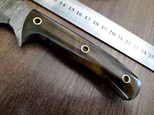 Handmade Damascus steel HUNTING Knife with Epoxy Resin handle scales, Crazy R1 start.