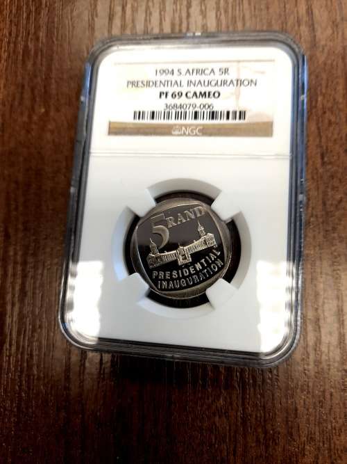 Mandela Presidential Inauguration PF69 CAMEO, very scarce grade, complete your collection today.