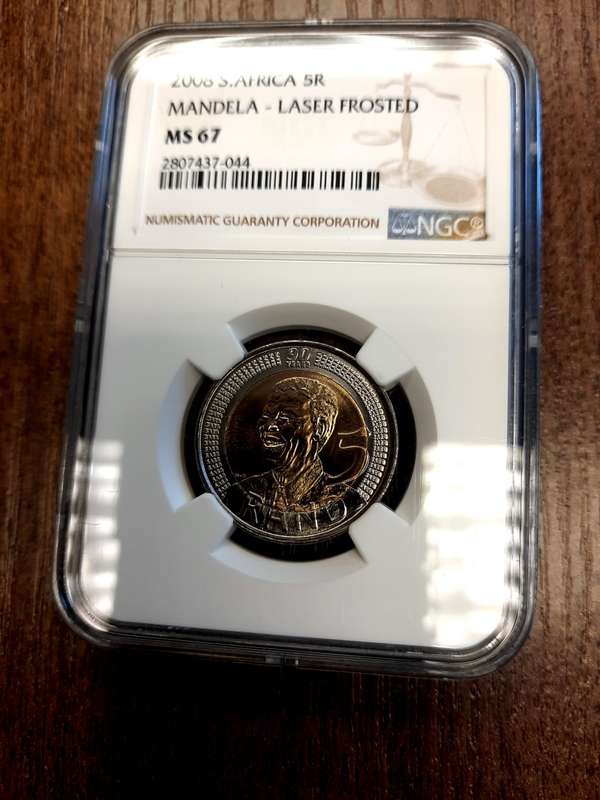 Finest KNOWN Laser Frosted Mandela 90th MS67 NGC Graded coin, ONLY 30 Coins in existence !!