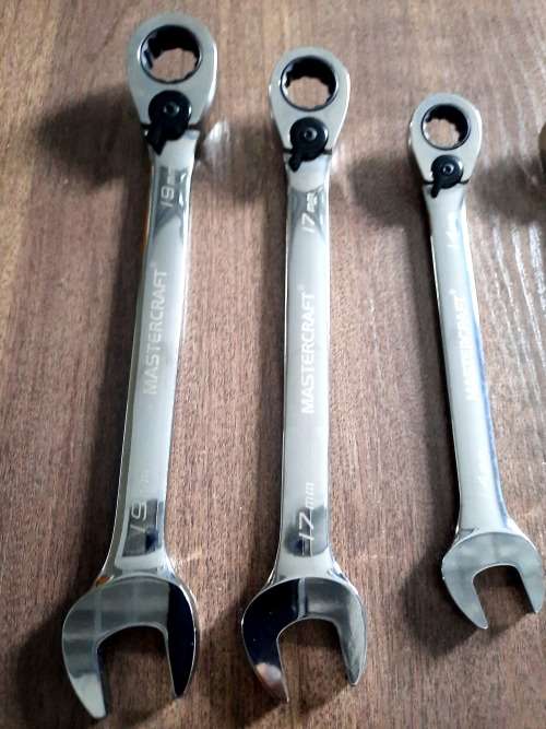 Mastercraft 7 Pc Ratcheting Spanner set, Lifetime Quality Tools, Sizes 8,10,12,13,14,17 &19