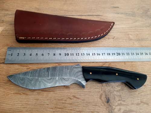 Handmade Damascus steel HUNTING Knife with Epoxy handle scales. The exact knife you will receive.