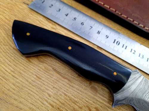 Handmade Damascus steel HUNTING Knife with Epoxy handle scales. The exact knife you will receive.