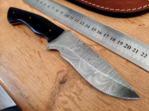 Handmade Damascus steel HUNTING Knife with Epoxy handle scales. The exact knife you will receive.