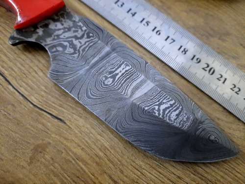 Handmade Damascus steel HUNTING Knife with Epoxy handle scales. The exact knife you will receive.
