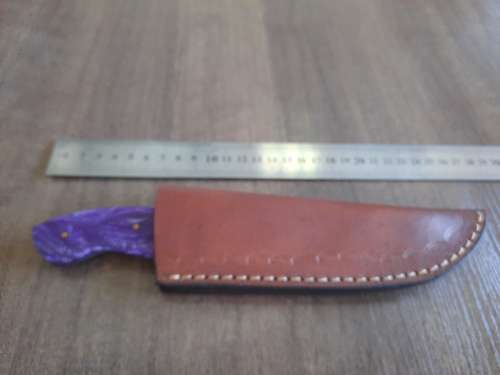 Handmade Damascus steel HUNTING  knife with Epoxy Resin handle scales. Crazy R1 start auction.