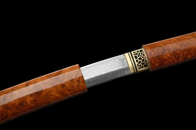 Handmade Damascus Folded Steel Clay Tempered, Japanese Samurai Katana. 3-4 Weeks after order.