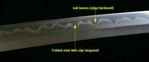 Handmade Damascus Folded Steel Clay Tempered, Japanese Samurai Katana. 3-4 Weeks after order.