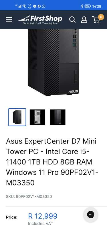 i5 11400 - ASUS ExpertCenter D7 Mini-Tower PC