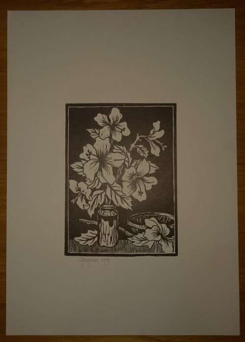 Still Life Hibiscus Flowers By Gregoire Boonzaier Dated 1979