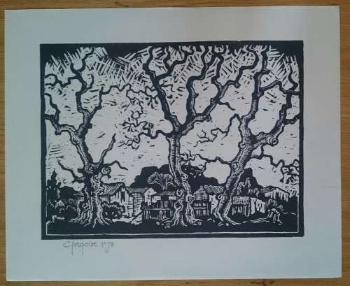 Huise Tussen Die Bome en Tafelberg by Gregoire Boonzaier Dated 1978