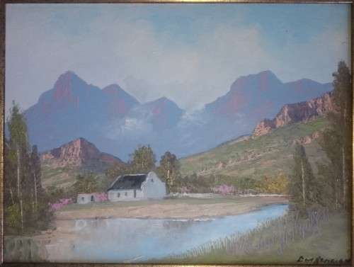 Farmhouse In The Mountains Scene By Don Benzien