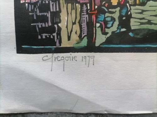 Rare! District 6, Watercolor Linocut By Gregoire Boonzaier, Dated 1979 (Unframed)