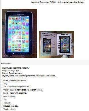 *!* P1000 *!* Educational Kiddies Learning Tab with Touch-screen *!*