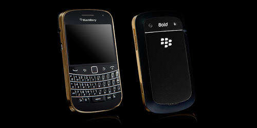 BlackBerry 9900 Bold with 24ct. Gold plated bezel