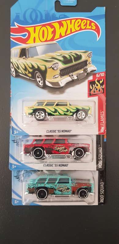 Hot wheels 55 chevy nomad x3