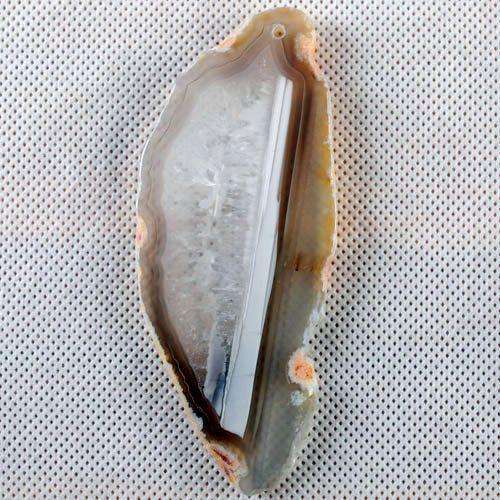 AGATE DRUZY FREEFORM PENDANT   94MM X 36MM X 5MM FREE THONG OF CHOICE