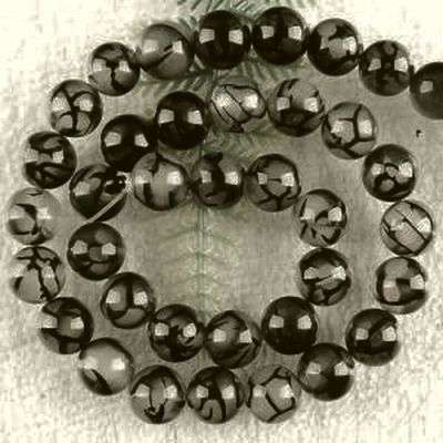 DRAGON VEIN AGATE 10MM    38 PIECES