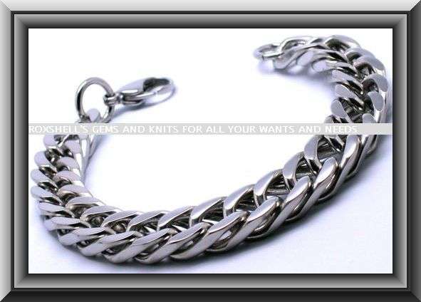 SOLID STAINLESS STEEL 316L COOL CUBAN CURB BRACELET 21CM LONG 8MM WIDE AND 3MM THICK