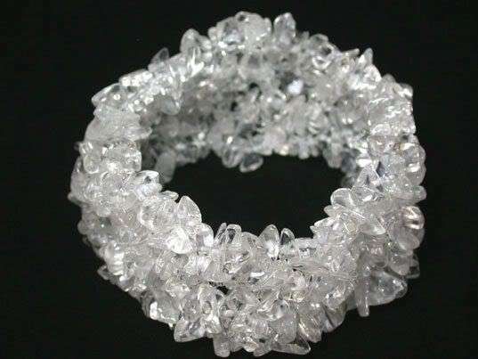 CLEAR CRYSTAL CHIP STRETCH BRACELET 8MM X 10MM