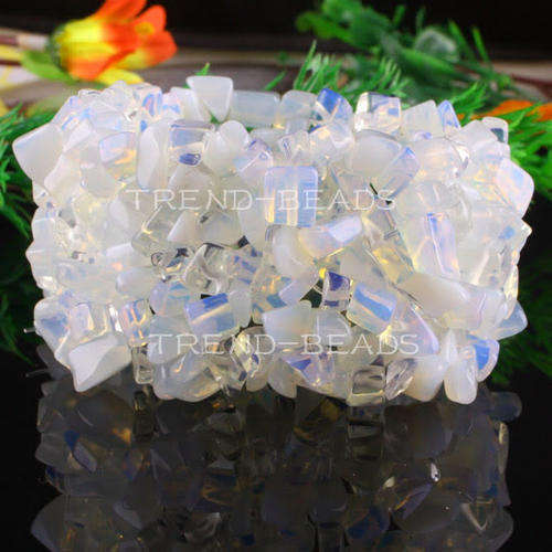 MOONSTONE CHIP STRETCH BRACELET 8MM X 10MM