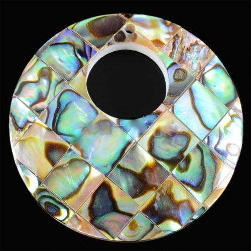 NEW ZEALLAND ABALONE SHELL PENDANT 36MM X 6 X 4MM & FREE THONG OR CHOKER
