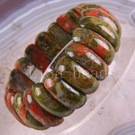 UNAKITE STRETCH BRACELET 25MM X 10MM X 8MM
