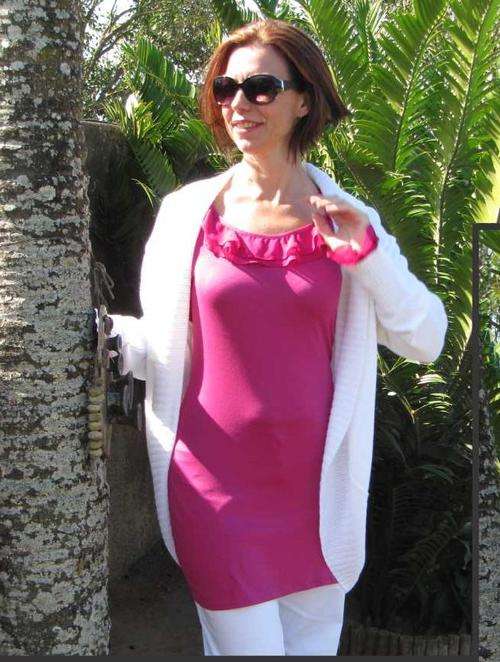 KNITTED RIBBED DETAIL CARDIGAN  75CM LONG SLEEVE