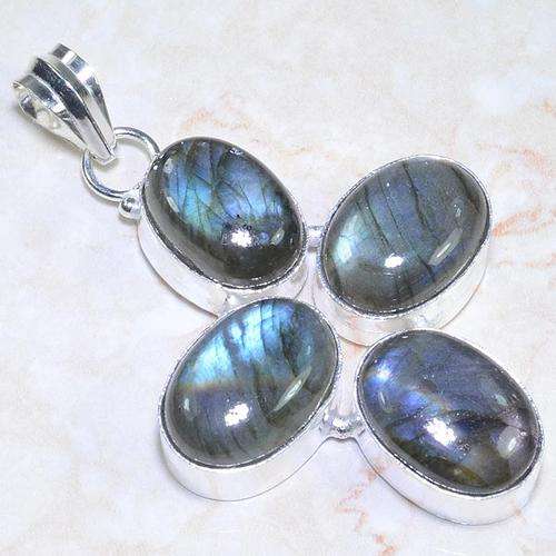 LABRADORITE 925 SILVER 7.5CM DROP