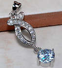 WHITE SAPPHIRE AND TOPAZ  925  STERLING SILVER  PENDANT