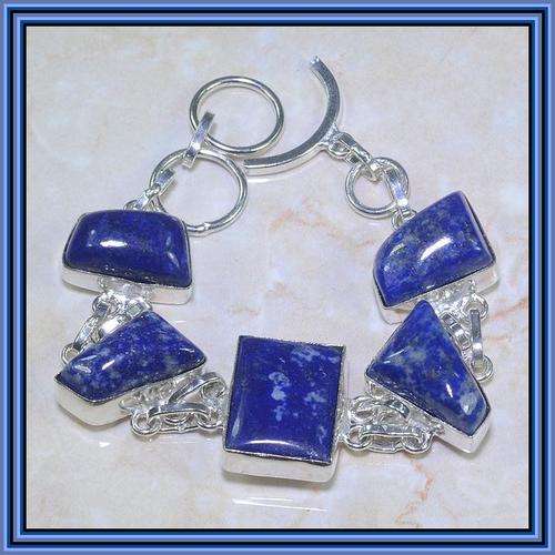 LAPIS LAZULI 925 SILVER BRACELET 6 TO 7 INCH