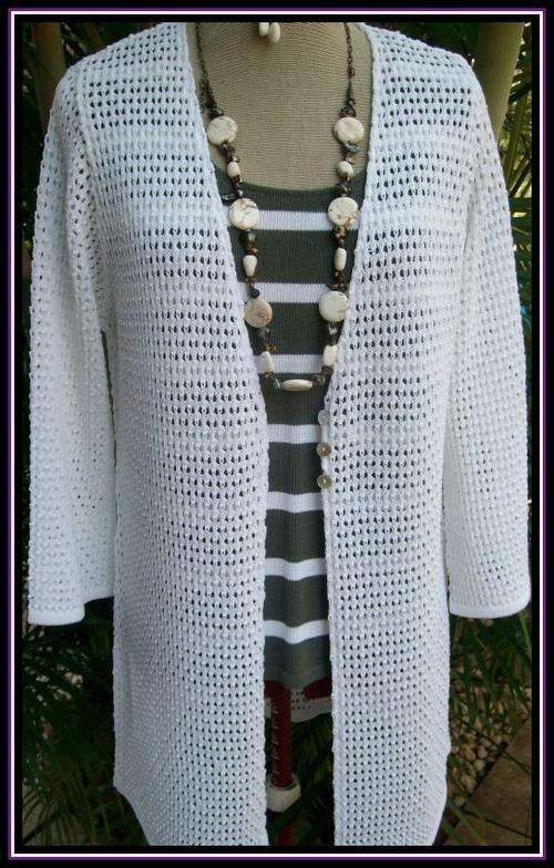 KKNITTED TWIN SET LACE JACKET 80CM   LONG SLEEVE AND STRIPED VEST