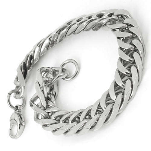 SOLID STAINLESS STEEL 316L COOL CUBAN CURB BRACELET 23CM LONG 10MM WIDE AND 4MM THICK