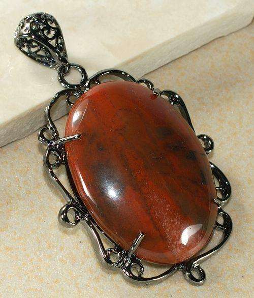 RED RIVER JASPER BLACK COPPER PLATED