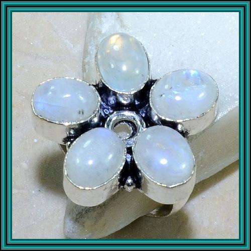 MOONSTONE 8 X 10 MM RING SIZE 7.3.4 SET IN 925 STERLING SILVER