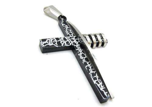STAINLESS STEEL 316L CROSS PENDANT 50 MM X 33 MM WITH FREE THONG OR S.STEEL  BALL CHAIN