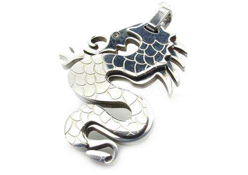 STAINLESS STEEL 316L DRAGON PENDANT  WITH A FABULOUS STAINLESS STEEL  CHAIN