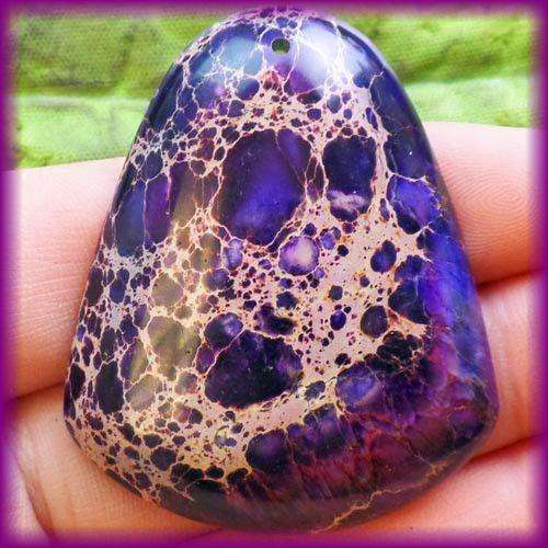 PURPLE SEA SEDIMENT AND JASPER 46 X 39 X 7 MM GEMSTONE PENDANT