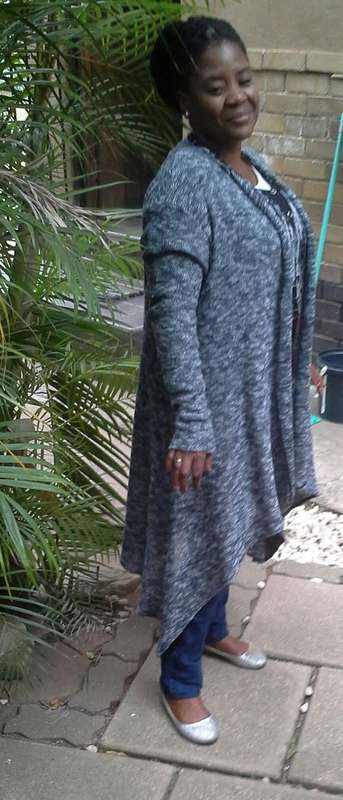 KNITTED WATERFALL COAT 100 CM LONG - MADE TO ORDER - YOU CHOSE COLOUR AND SIZE