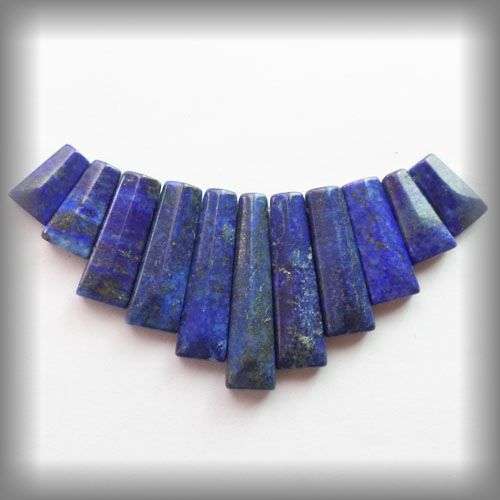 LAPIS LAZULI 40 X 9 X 5 MM  LOOSE GEMS 11 PIECES