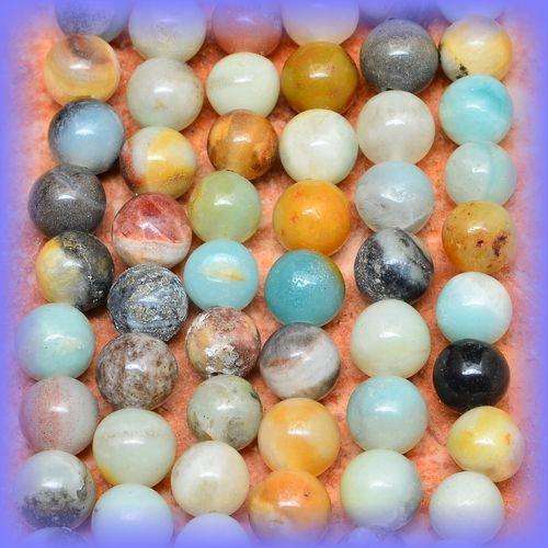AMAZONITE  8 MM ROUND LOOSE GEMS 53 PIECES