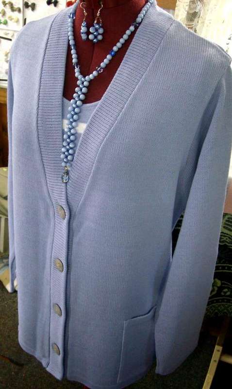 KNITTED BLAZER OR JACKET AND STRIPED VEST TWIN SET